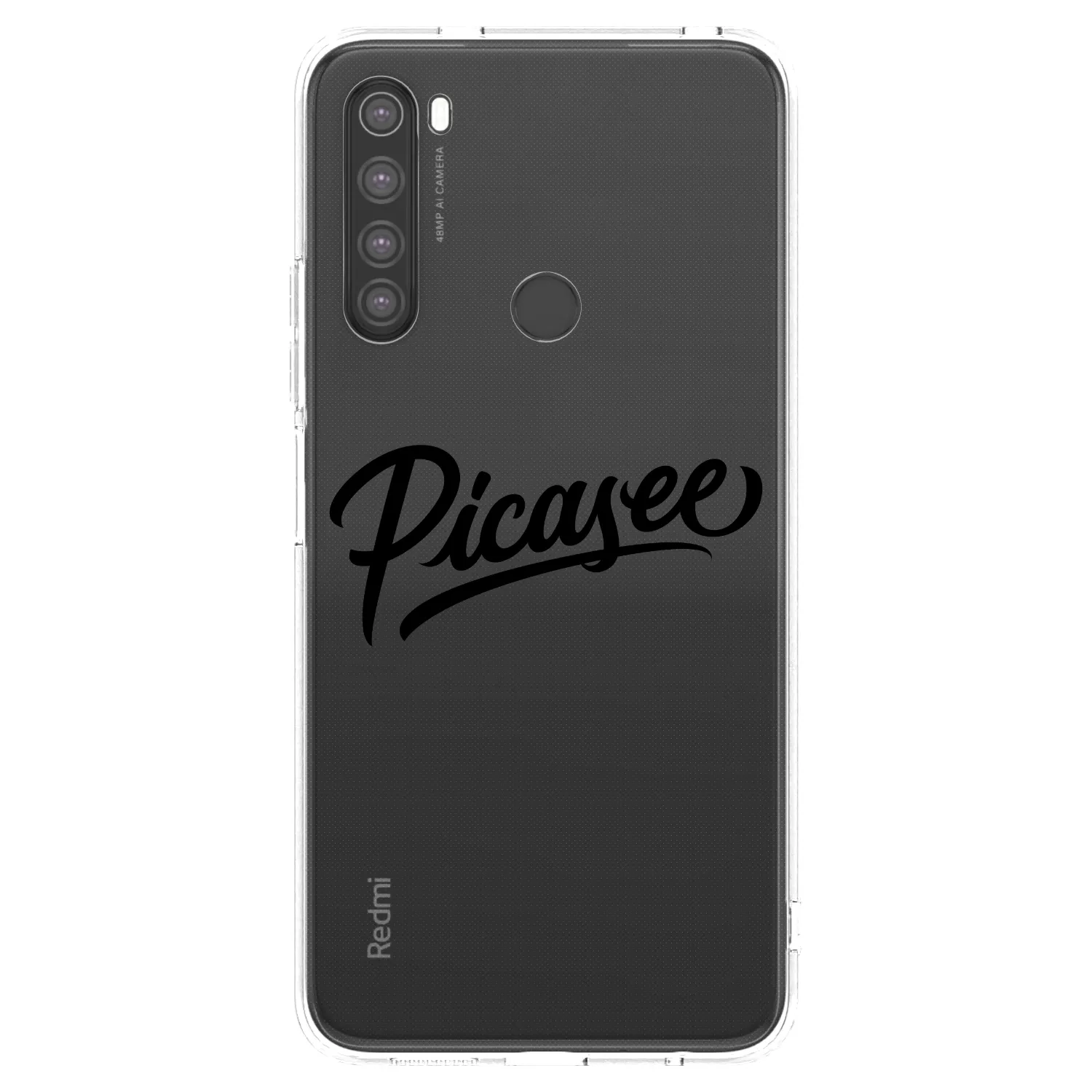 Picasee silikonowe przeźroczyste etui na Xiaomi Redmi Note 8 - Picasee - old logo - black