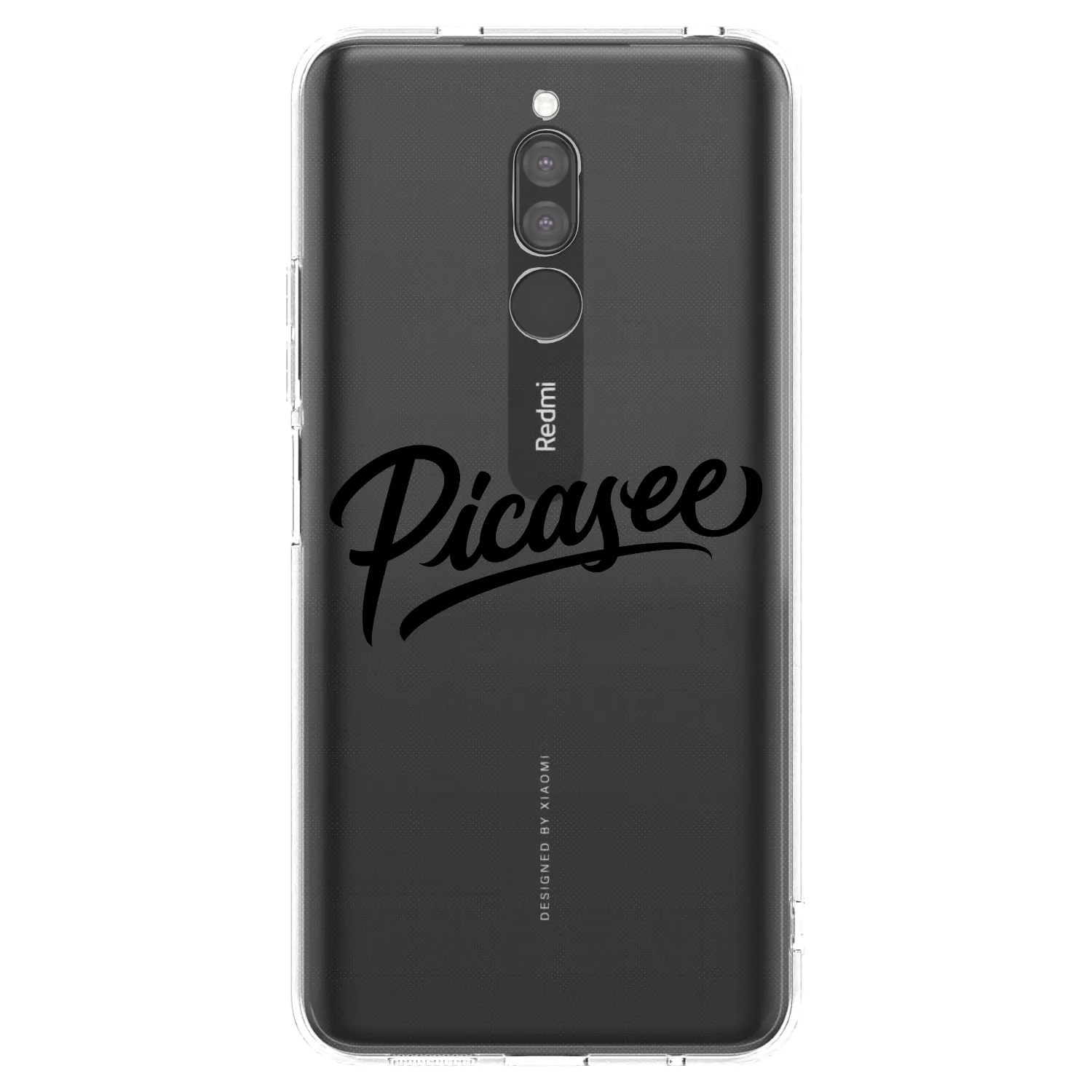 Picasee silikonowe przeźroczyste etui na Xiaomi Redmi 8 - Picasee - old logo - black