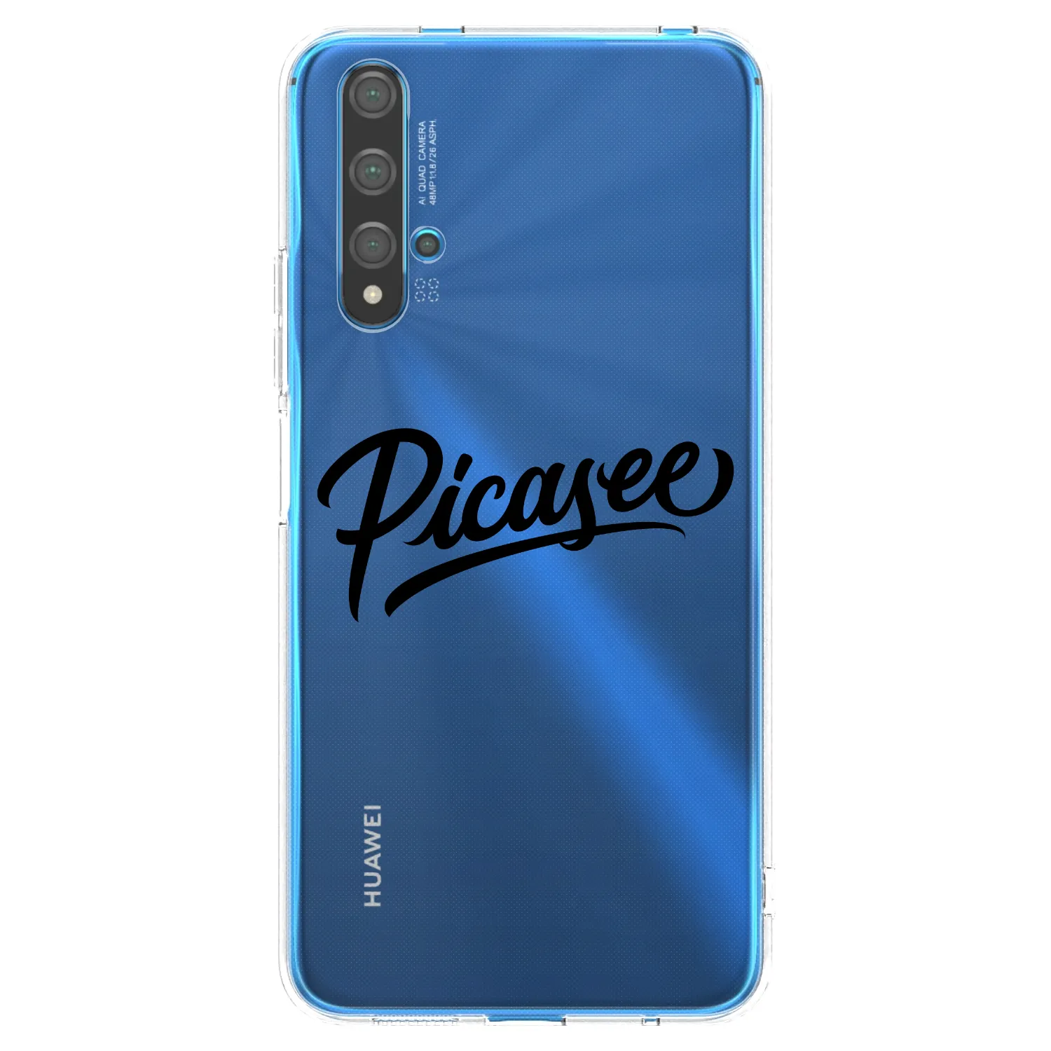 Picasee silikonowe przeźroczyste etui na Huawei Nova 5T - Picasee - old logo - black