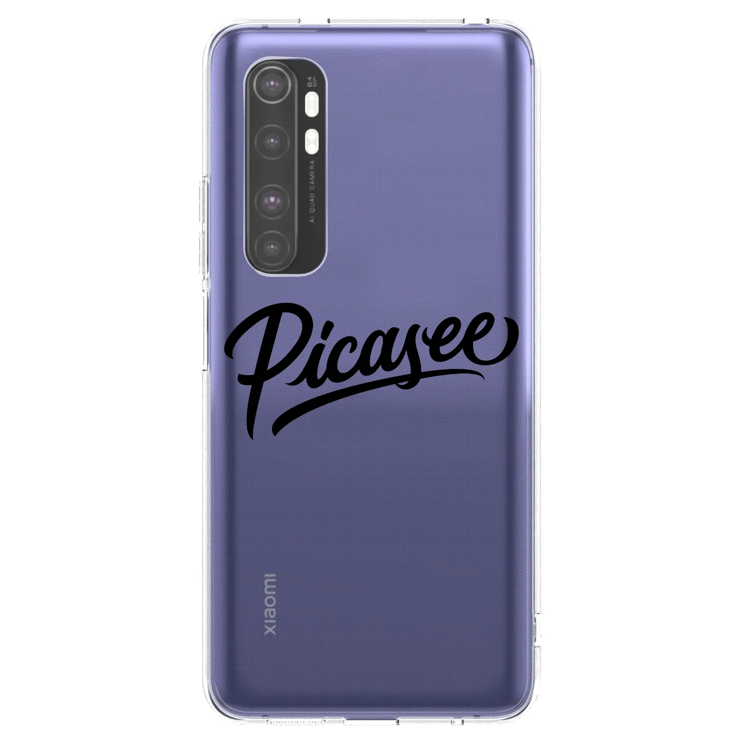 Picasee silikonowe przeźroczyste etui na Xiaomi Mi Note 10 Lite - Picasee - old logo - black