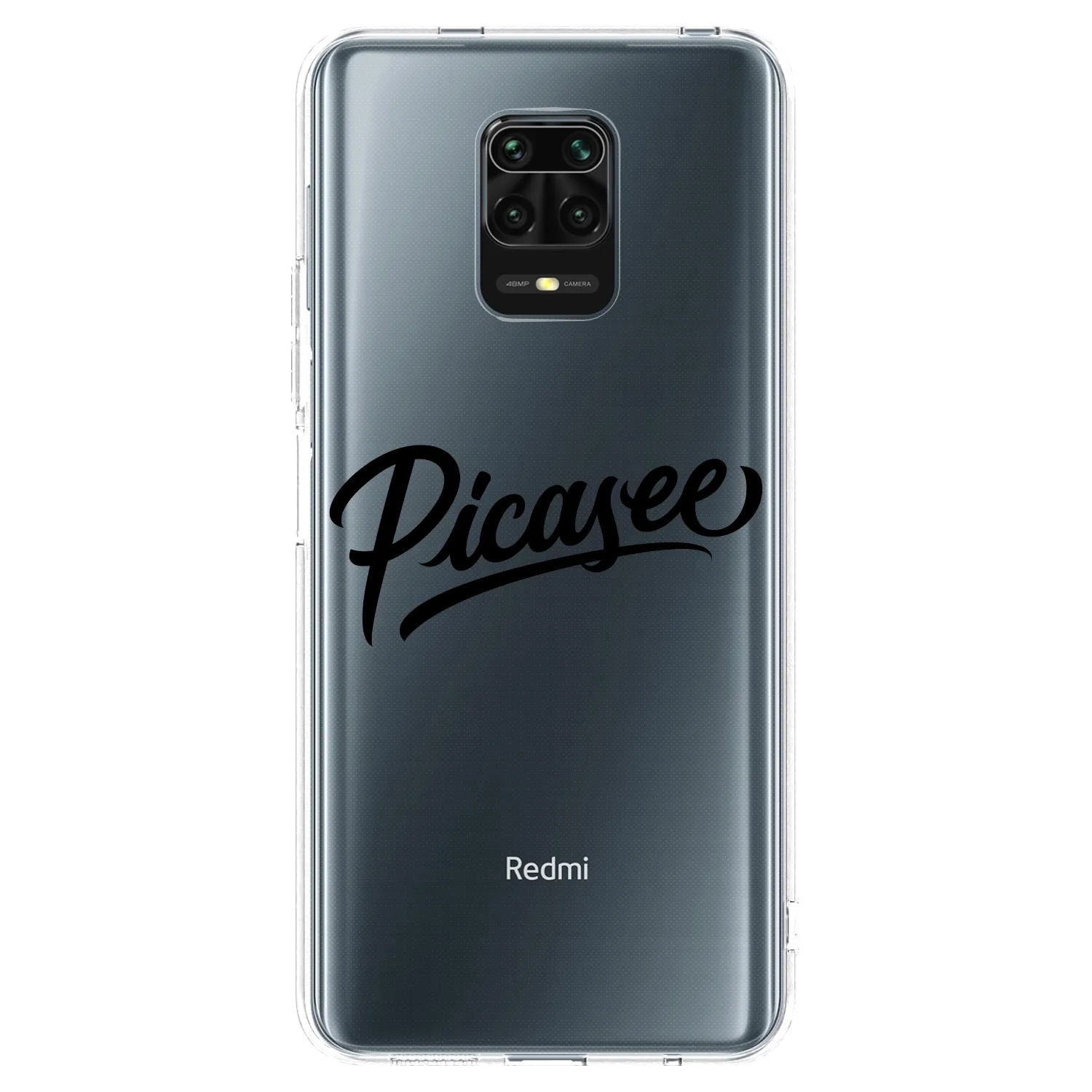 Picasee silikonowe przeźroczyste etui na Xiaomi Redmi Note 9S - Picasee - old logo - black