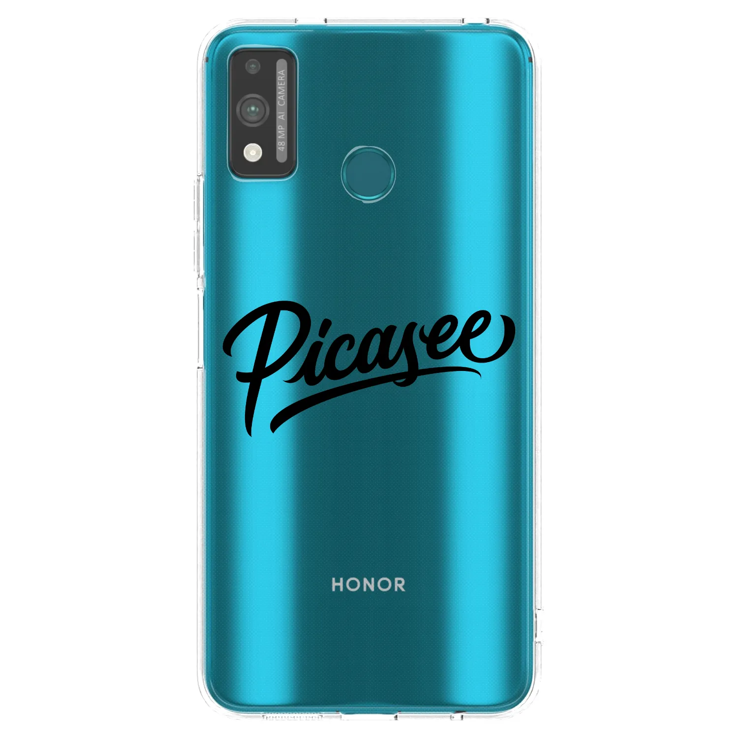 Picasee silikonowe przeźroczyste etui na Honor 9X Lite - Picasee - old logo - black