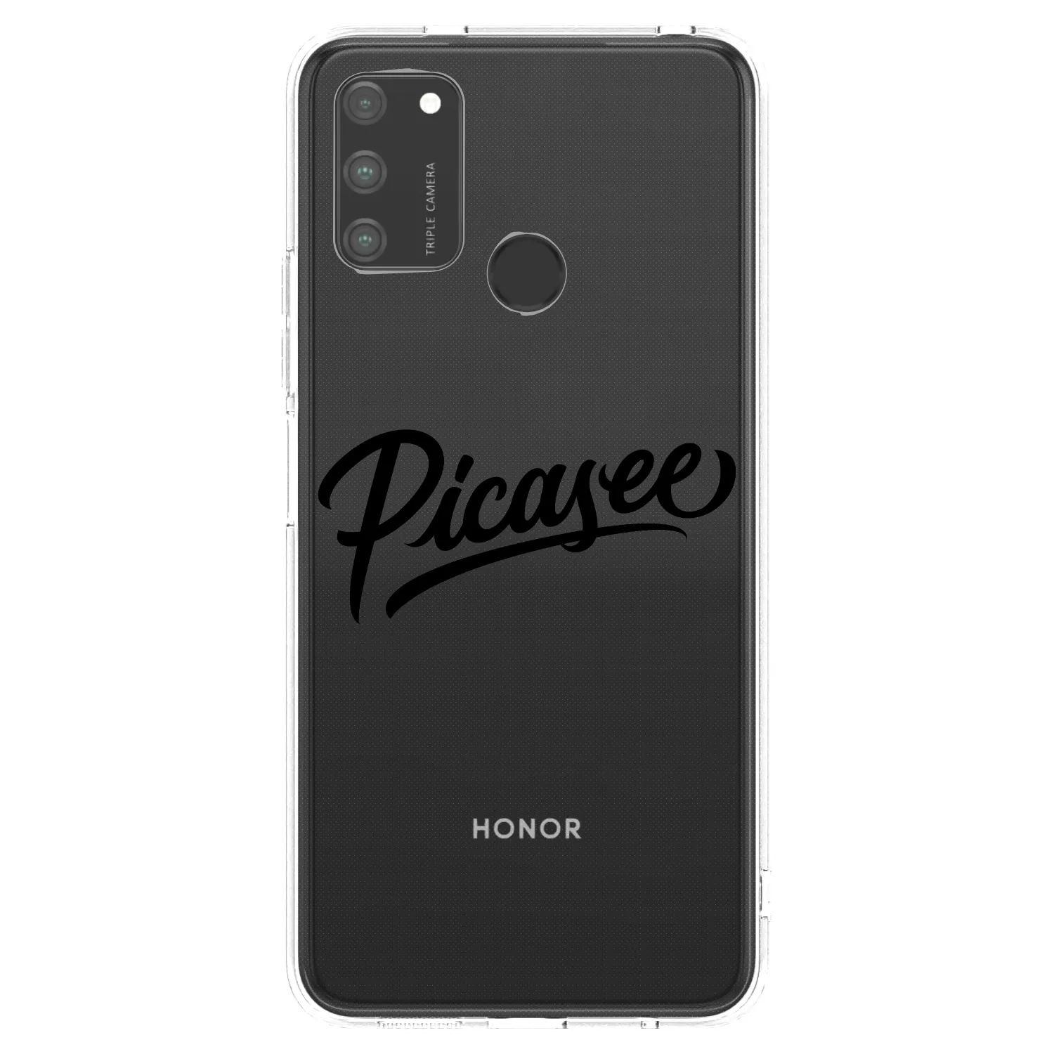 Picasee silikonowe przeźroczyste etui na Honor 9A - Picasee - old logo - black
