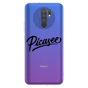 Picasee silikonowe przeźroczyste etui na Xiaomi Redmi 9 - Picasee - old logo - black