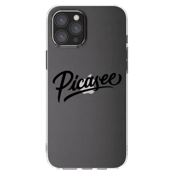 Picasee silikonowe przeźroczyste etui na Apple iPhone 12 Pro Max - Picasee - old logo - black