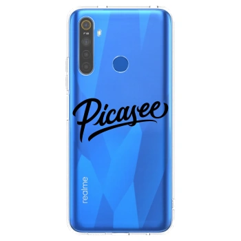 Picasee silikonowe przeźroczyste etui na Realme 5 - Picasee - old logo - black