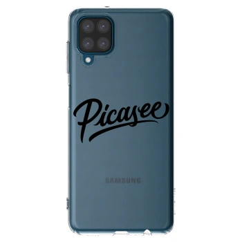 Picasee silikonowe przeźroczyste etui na Samsung Galaxy A12 A125F - Picasee - old logo - black