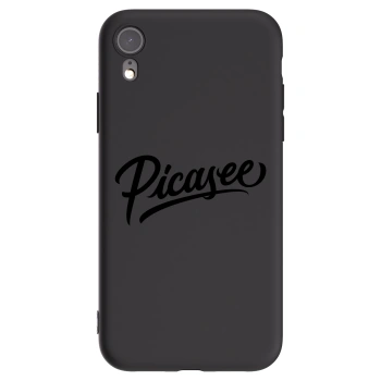 Picasee silikonowe czarne etui na Apple iPhone XR - Picasee - old logo - black