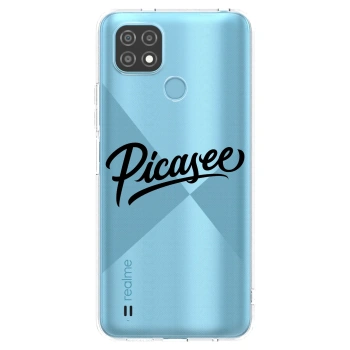 Picasee silikonowe przeźroczyste etui na Realme C21 - Picasee - old logo - black