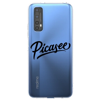 Picasee silikonowe przeźroczyste etui na Realme 7 - Picasee - old logo - black