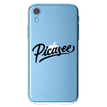 Picasee silikonowe przeźroczyste etui na Apple iPhone XR - Picasee - old logo - black