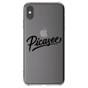 Picasee silikonowe przeźroczyste etui na Apple iPhone XS Max - Picasee - old logo - black