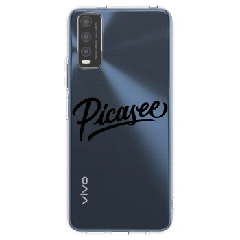Picasee silikonowe przeźroczyste etui na Vivo Y20s - Picasee - old logo - black