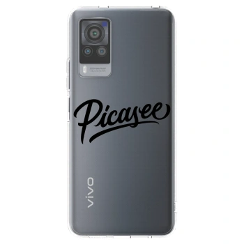 Picasee silikonowe przeźroczyste etui na Vivo X60 Pro 5G - Picasee - old logo - black