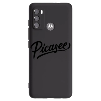 Picasee silikonowe czarne etui na Motorola Moto G60 - Picasee - old logo - black