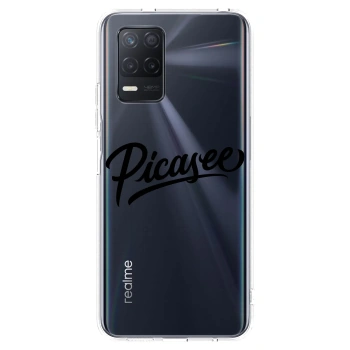 Picasee silikonowe przeźroczyste etui na Realme 8 5G - Picasee - old logo - black