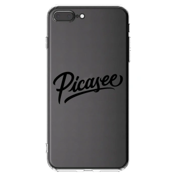 Picasee silikonowe przeźroczyste etui na Apple iPhone 7 Plus - Picasee - old logo - black