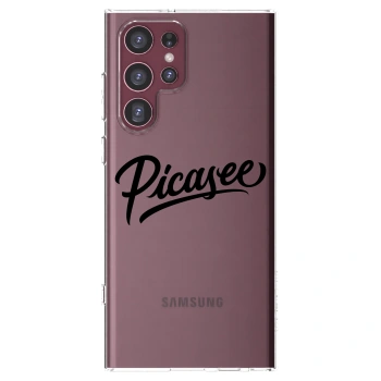 Picasee silikonowe przeźroczyste etui na Samsung Galaxy S22 Ultra 5G - Picasee - old logo - black