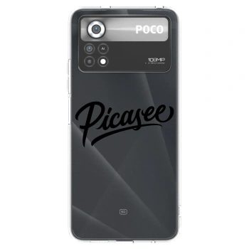 Picasee silikonowe przeźroczyste etui na Xiaomi Poco X4 Pro 5G - Picasee - old logo - black