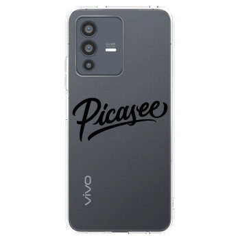 Picasee silikonowe przeźroczyste etui na Vivo V23 5G - Picasee - old logo - black