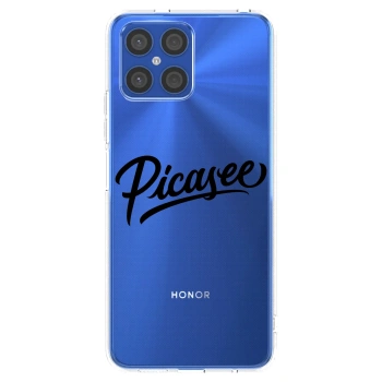 Picasee silikonowe przeźroczyste etui na Honor X8 4G - Picasee - old logo - black