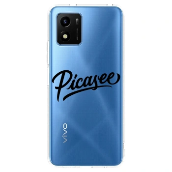 Picasee silikonowe przeźroczyste etui na Vivo Y01 - Picasee - old logo - black