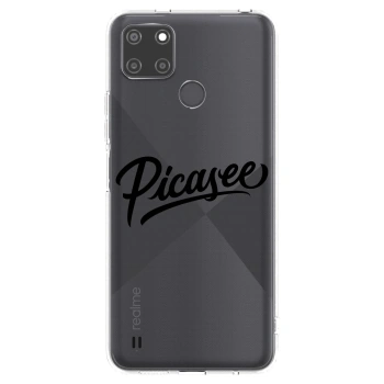 Picasee silikonowe przeźroczyste etui na Realme C21Y - Picasee - old logo - black