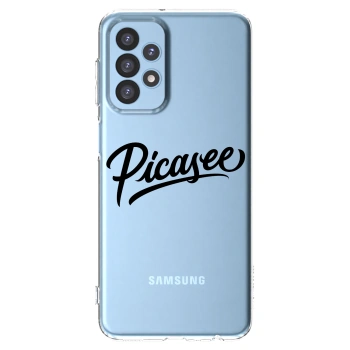 Picasee silikonowe przeźroczyste etui na Samsung Galaxy A23 A235F 4G - Picasee - old logo - black