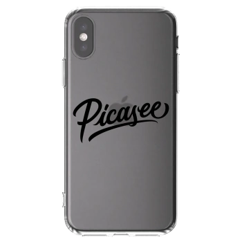 Picasee silikonowe przeźroczyste etui na Apple iPhone X/XS - Picasee - old logo - black