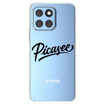 Picasee silikonowe przeźroczyste etui na Honor X6 - Picasee - old logo - black