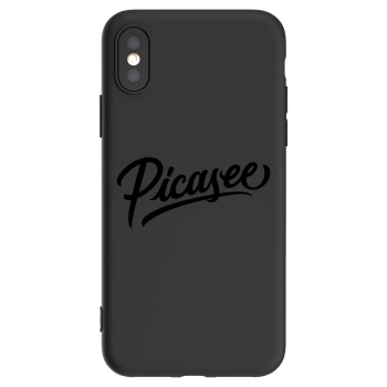 Picasee silikonowe czarne etui na Apple iPhone X/XS - Picasee - old logo - black