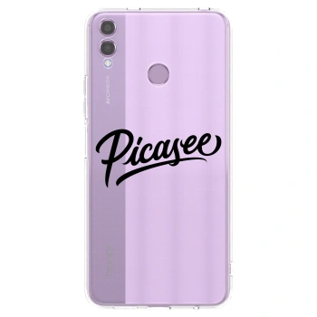 Picasee silikonowe przeźroczyste etui na Honor 8X - Picasee - old logo - black
