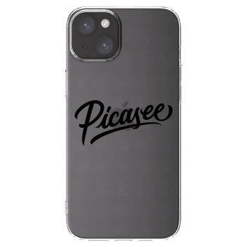 Picasee silikonowe przeźroczyste etui na Apple iPhone 15 Plus - Picasee - old logo - black