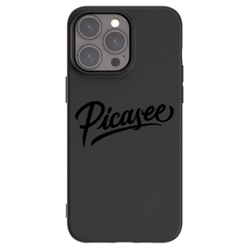 Picasee silikonowe czarne etui na Apple iPhone 15 Pro Max - Picasee - old logo - black