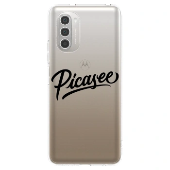 Picasee silikonowe przeźroczyste etui na Motorola Moto G51 - Picasee - old logo - black