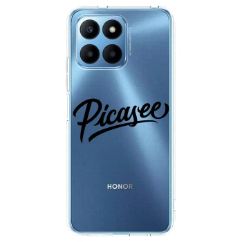 Picasee silikonowe przeźroczyste etui na Honor 70 Lite - Picasee - old logo - black