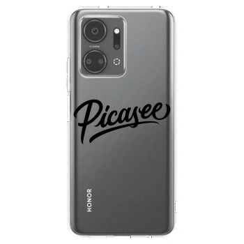 Picasee silikonowe przeźroczyste etui na Honor X7a - Picasee - old logo - black