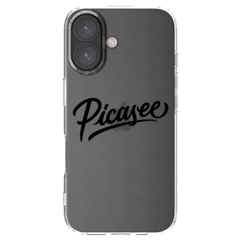 Picasee silikonowe przeźroczyste etui na Apple iPhone 16 - Picasee - old logo - black