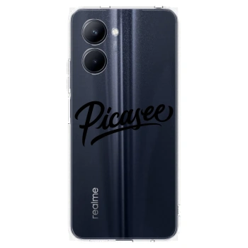 Picasee silikonowe przeźroczyste etui na Realme C33 (2023) - Picasee - old logo - black