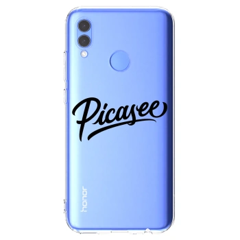 Picasee silikonowe przeźroczyste etui na Honor 10 Lite - Picasee - old logo - black