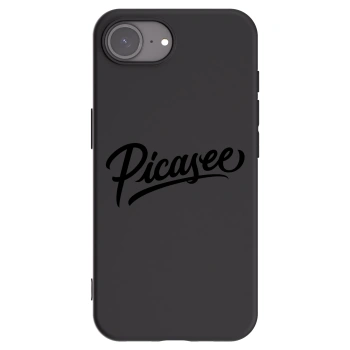 Picasee silikonowe czarne etui na Apple iPhone 16e - Picasee - old logo - black