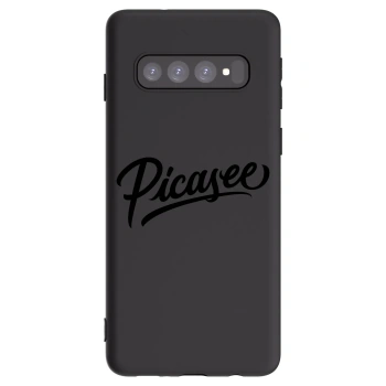 Picasee silikonowe czarne etui na Samsung Galaxy S10 G973 - Picasee - old logo - black