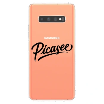 Picasee silikonowe przeźroczyste etui na Samsung Galaxy S10 Plus G975 - Picasee - old logo - black