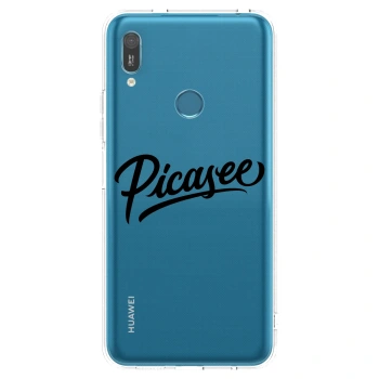 Picasee silikonowe przeźroczyste etui na Huawei Y6 2019 - Picasee - old logo - black