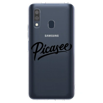 Picasee silikonowe przeźroczyste etui na Samsung Galaxy A40 A405F - Picasee - old logo - black