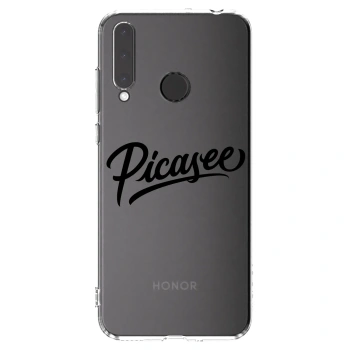 Picasee silikonowe przeźroczyste etui na Honor 20 Lite - Picasee - old logo - black