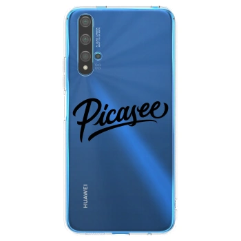 Picasee silikonowe przeźroczyste etui na Huawei Nova 5T - Picasee - old logo - black