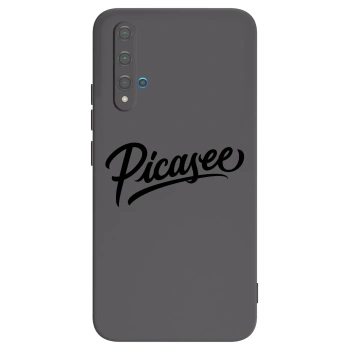 Picasee silikonowe czarne etui na Huawei Nova 5T - Picasee - old logo - black