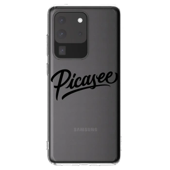 Picasee silikonowe przeźroczyste etui na Samsung Galaxy S20 Ultra 5G G988F - Picasee - old logo - black