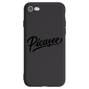 Picasee silikonowe czarne etui na Apple iPhone SE 2020 - Picasee - old logo - black